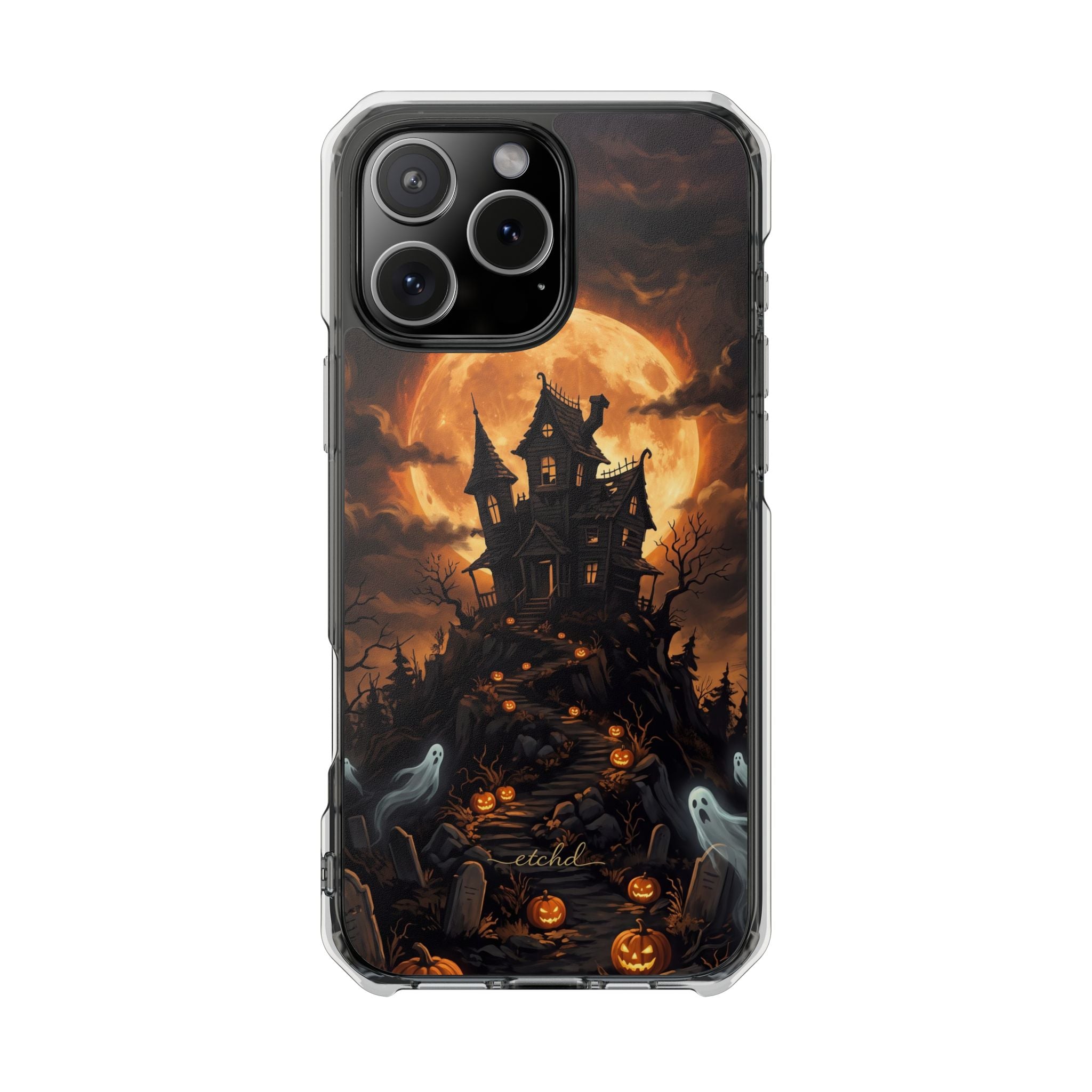 Pumpkin Hollow Funda transparente magnética para móvil