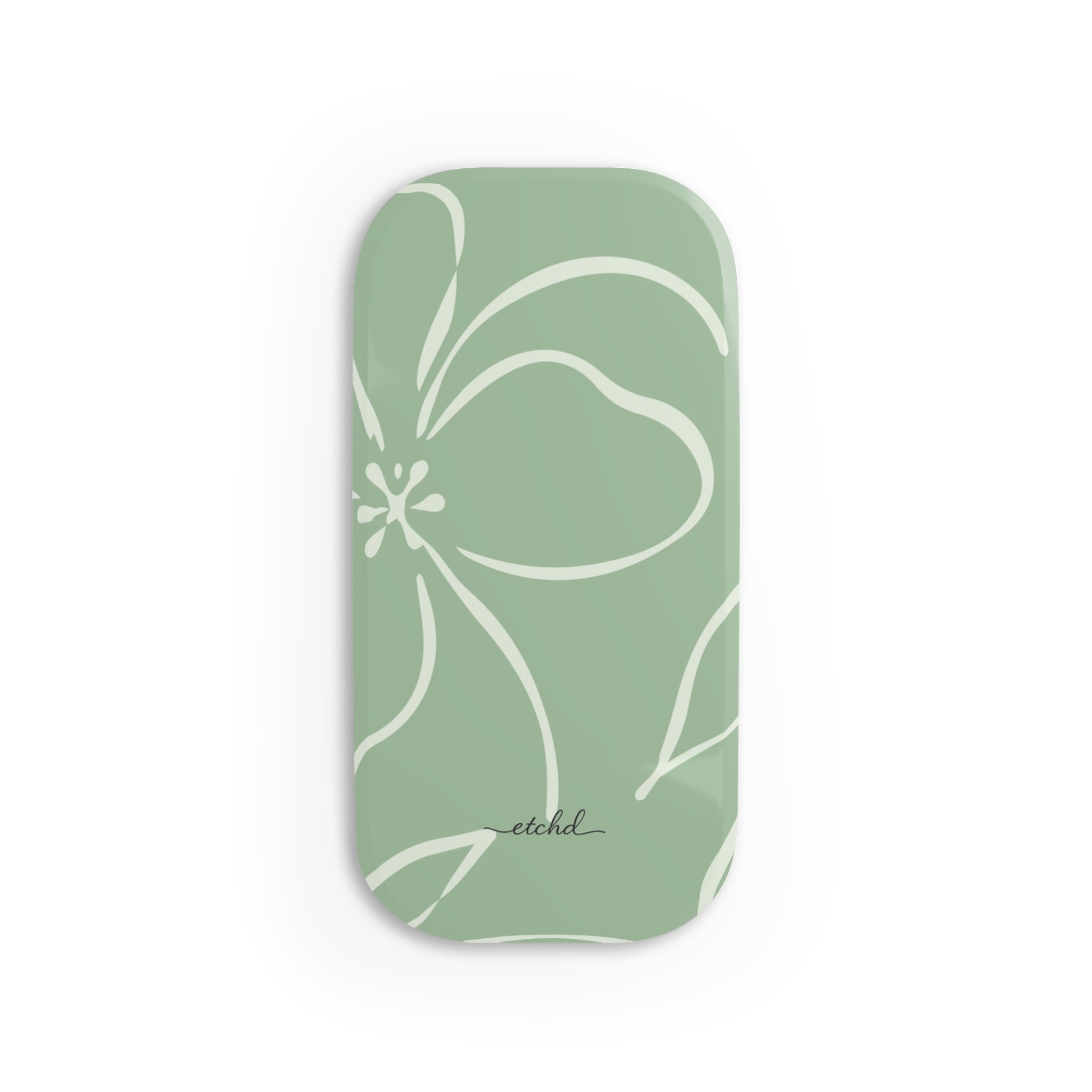 Sage & Cream Floral Click-On Phone Grip by etchd