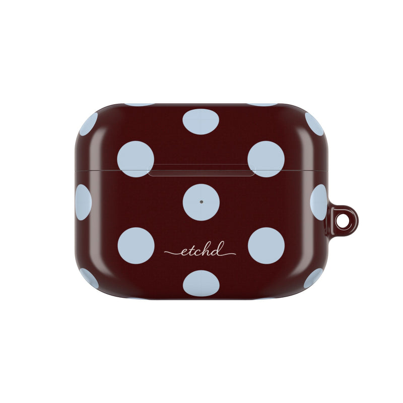 Cherry & Blue Polka Dot AirPod Case by etchd