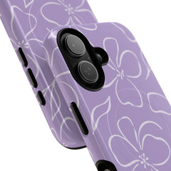 Lilac & Cream Floral Magnetic Phone Case by etchd, view 87