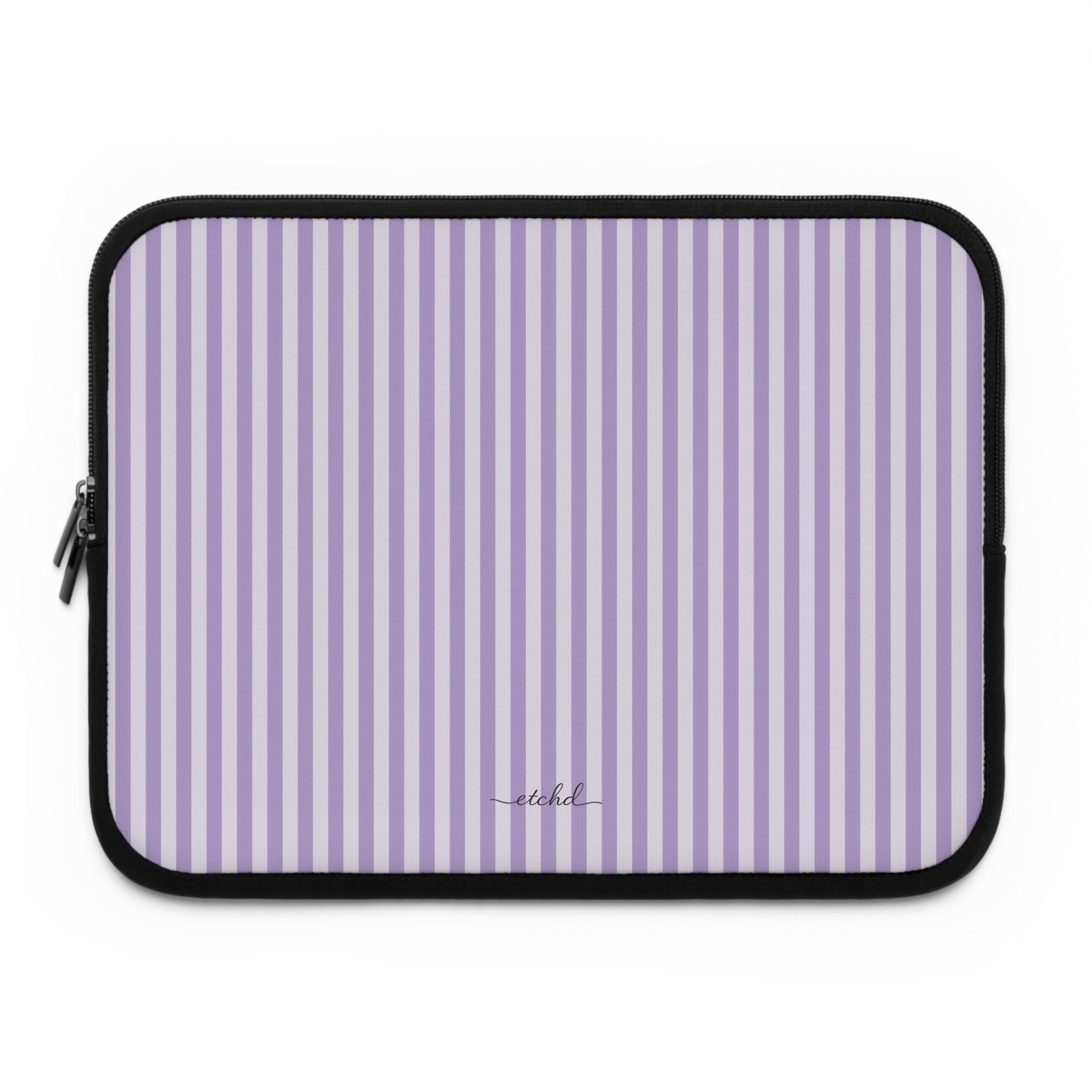 Lilac & Cream Striped Laptop Sleeve by etchd