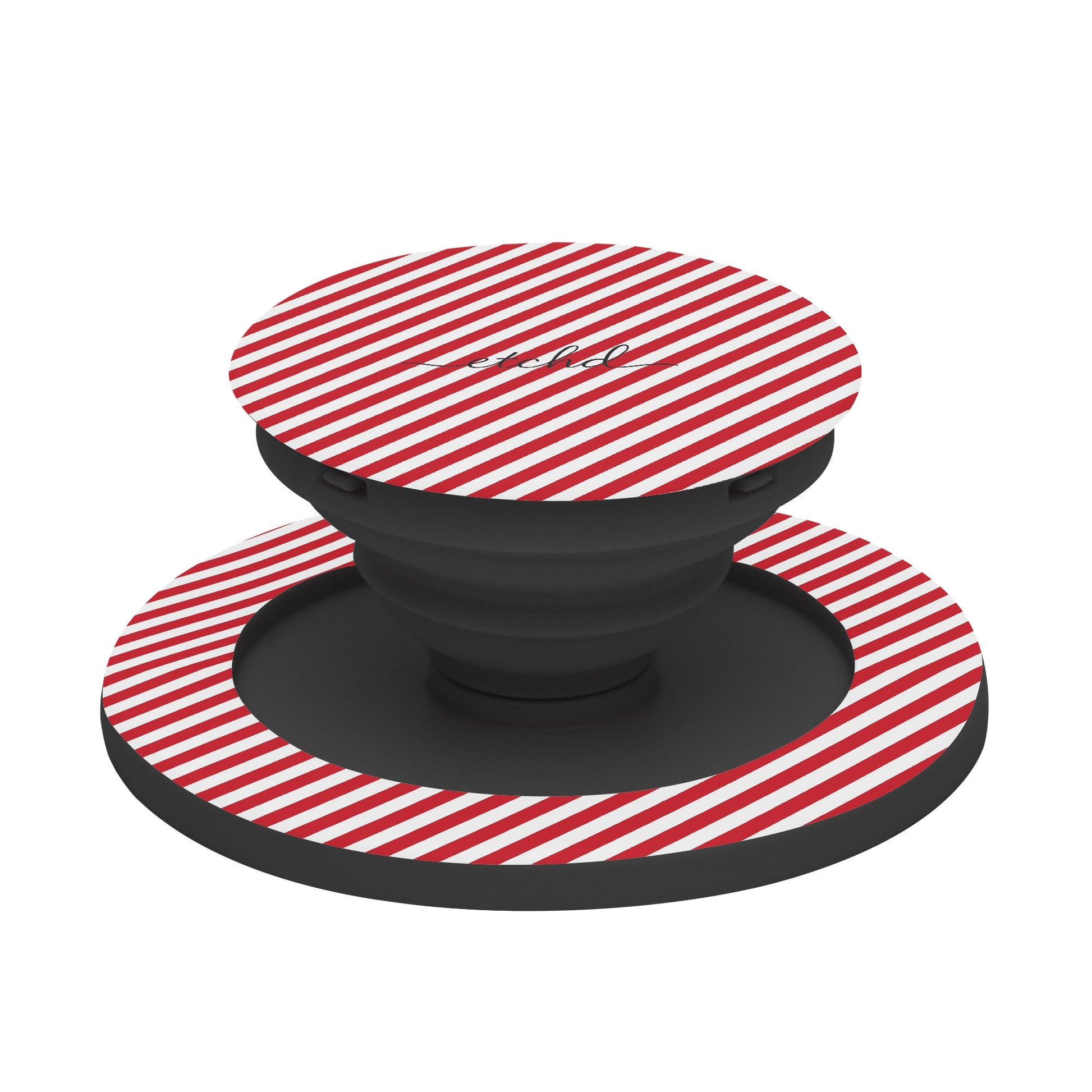 Classic Red & White Striped Diagonal Phone Grip And Stand by etchd, view 6