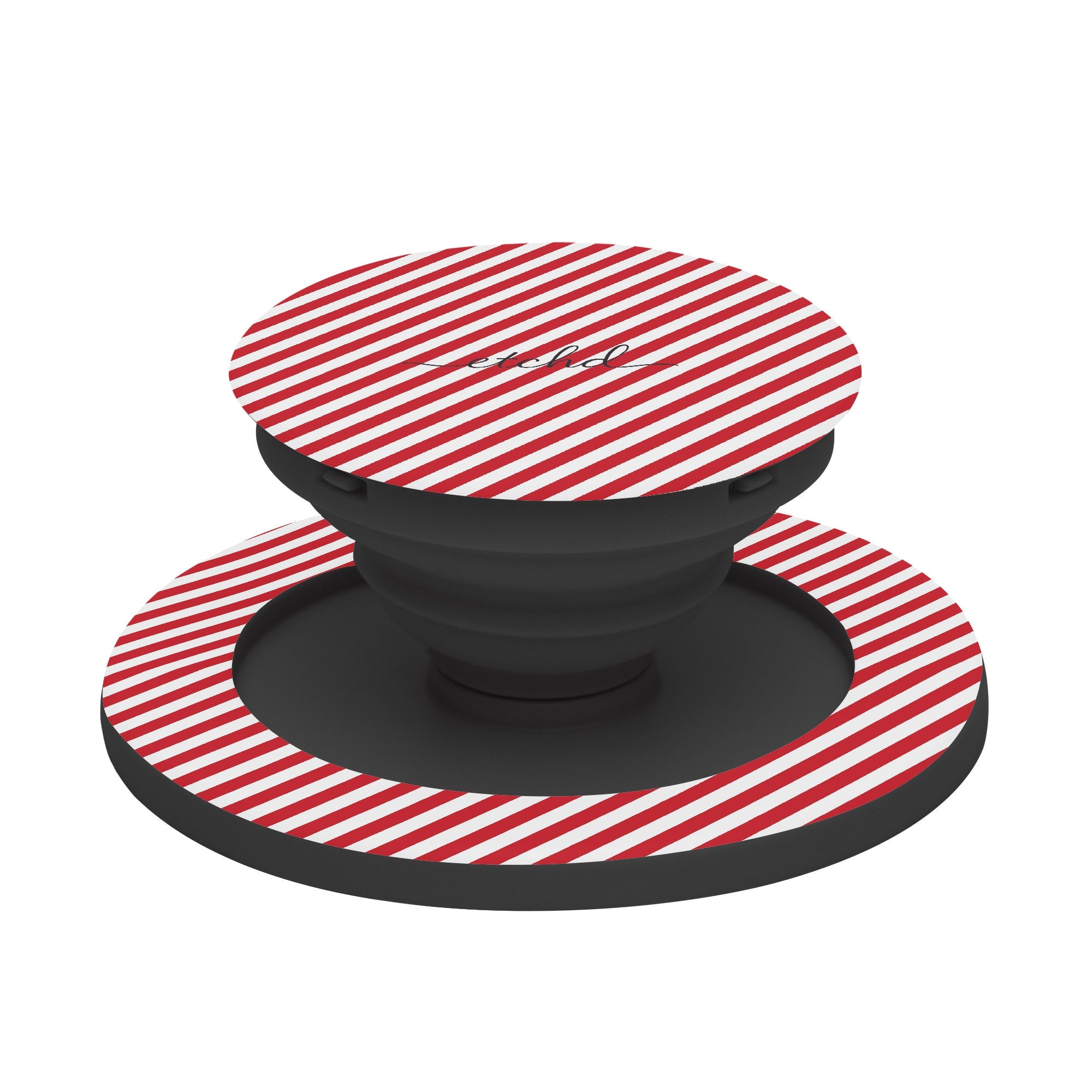 Classic Red & White Striped Diagonal Phone Grip And Stand by etchd, view 6