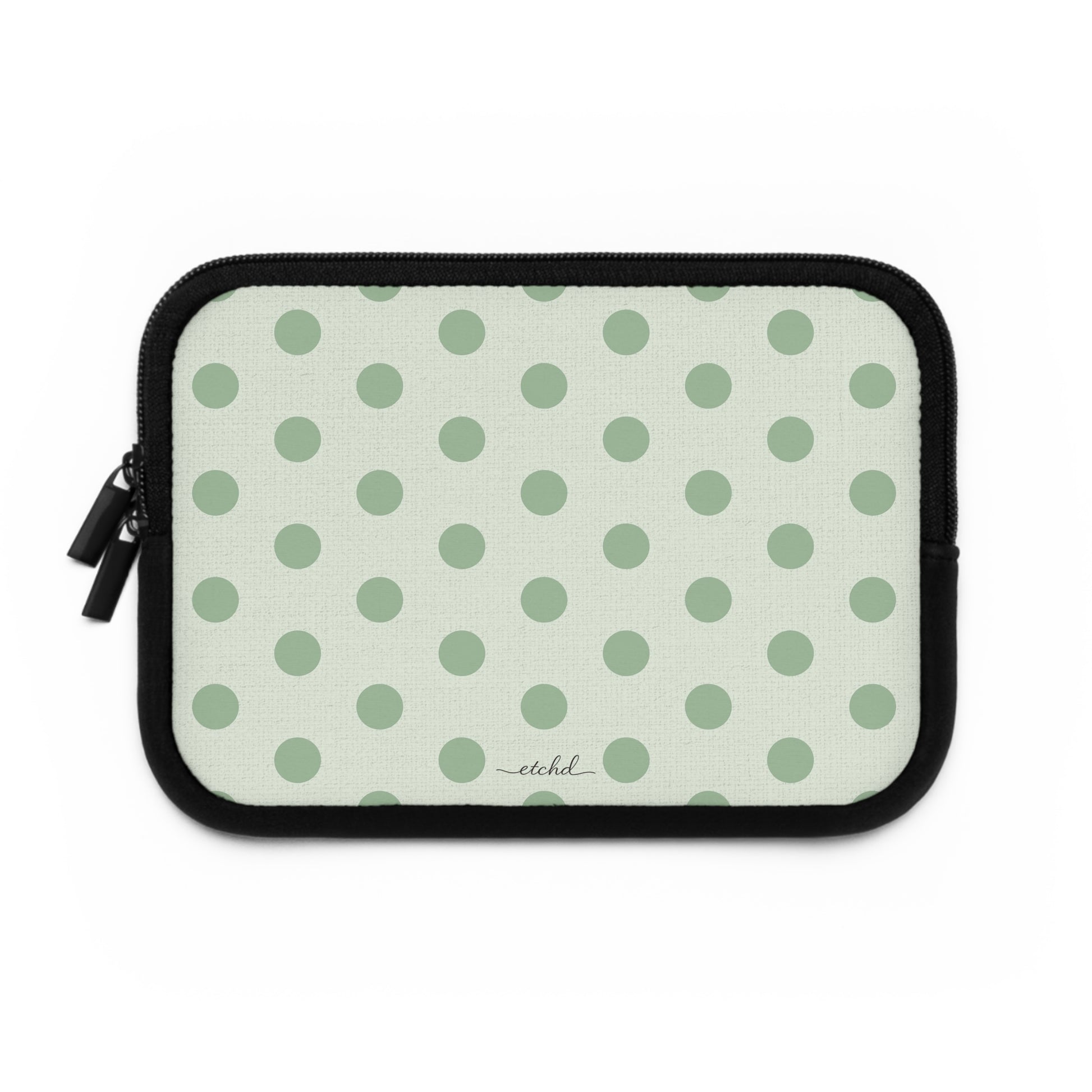 Sage Polka Dot Laptop Sleeve by etchd, view 2
