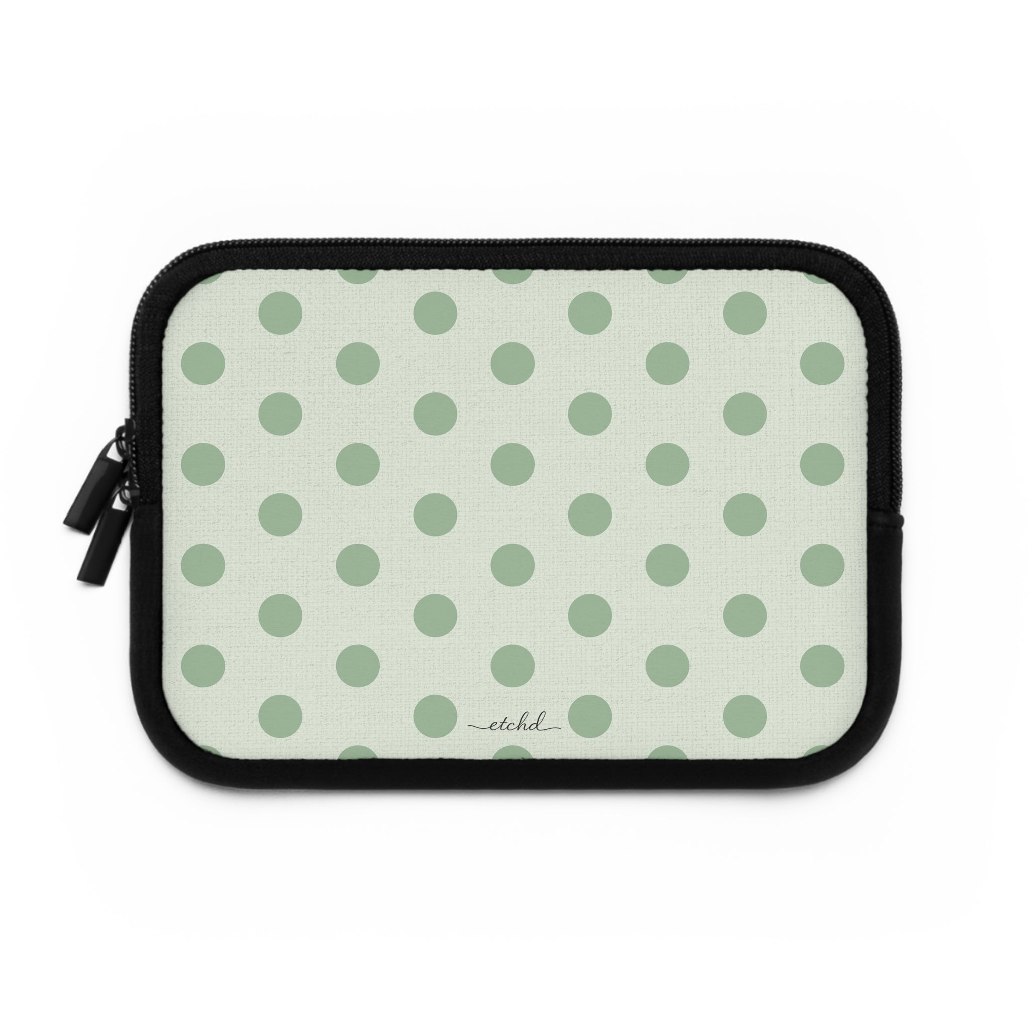 Sage Polka Dot Laptop Sleeve by etchd, view 2