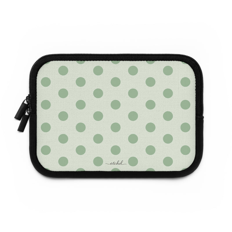Sage Polka Dot Laptop Sleeve by etchd, view 2