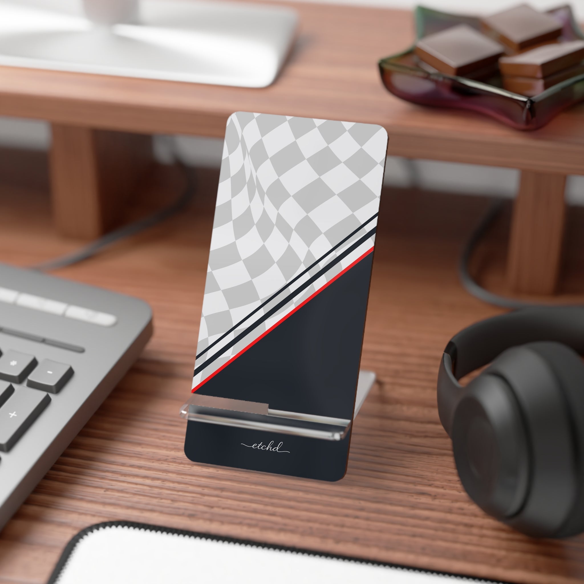 Checkered Flag Phone Stand by etchd, view 3