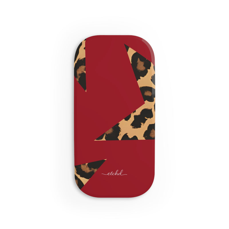 Red & Leopard Stars Click-On Phone Grip-zoom-