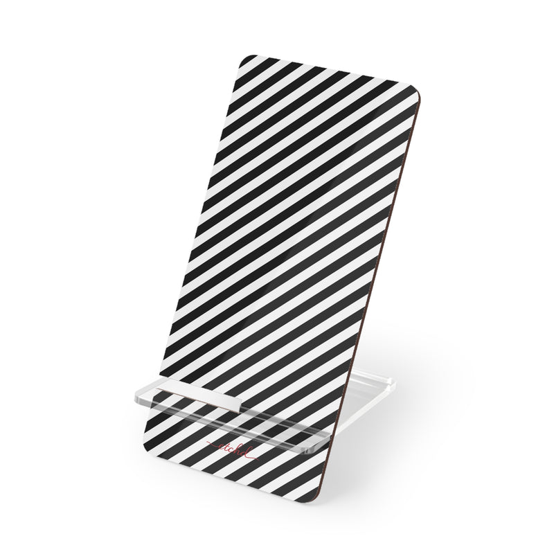Black & White Striped Diagonal Supporto per telefono di etchd