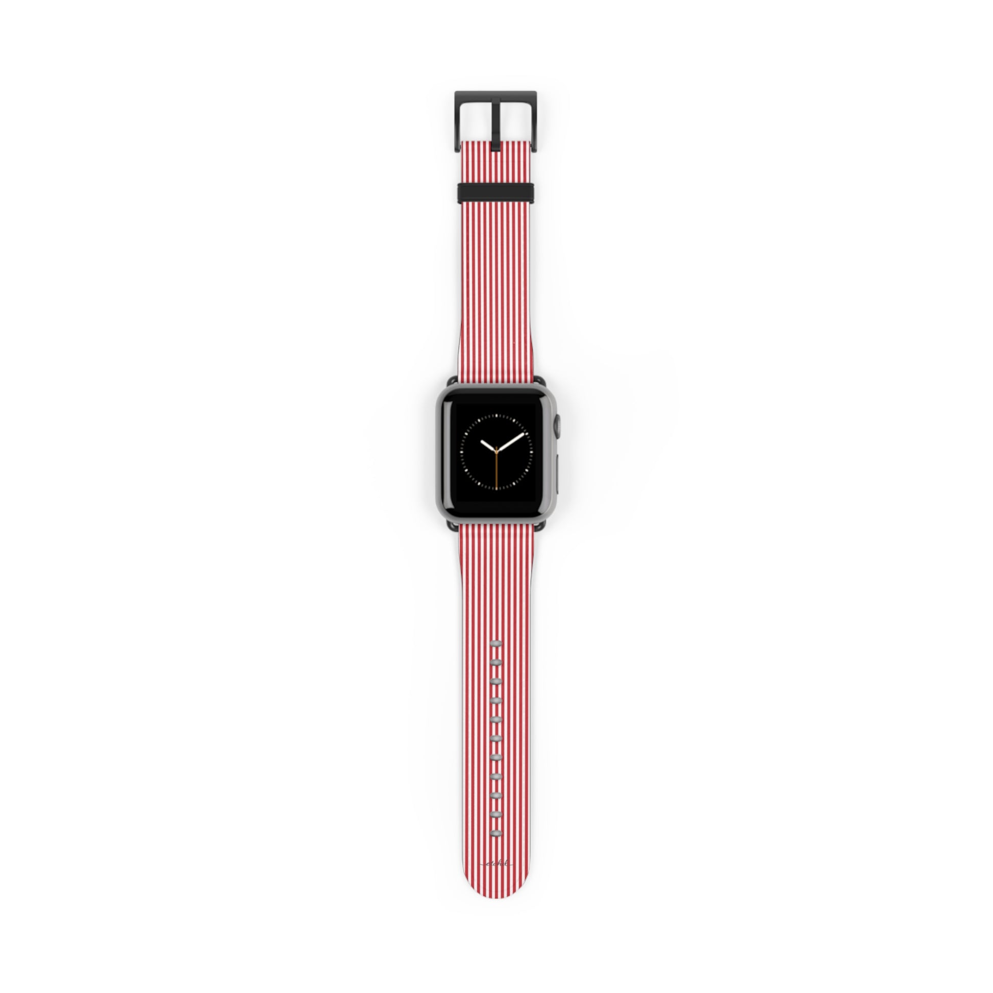 Classic Red & White Striped Smartwatch Strap by etchd