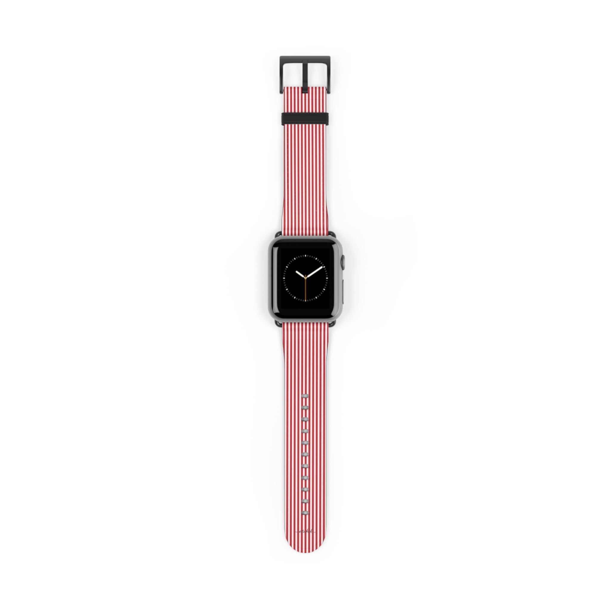 Classic Red & White Striped Smartwatch Strap by etchd