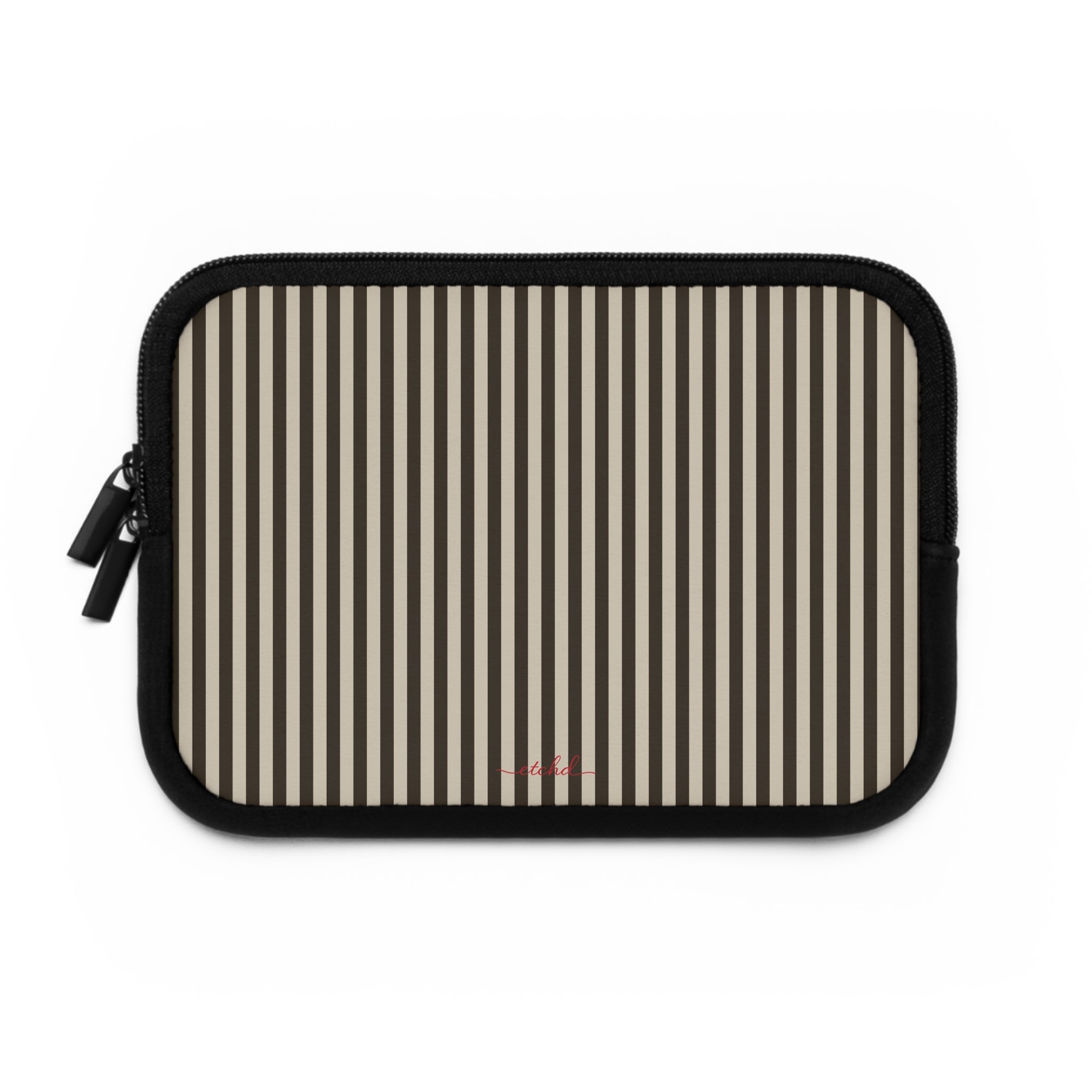 Cream & Brown Striped Laptop Sleeve by etchd, view 2