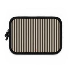 Cream & Brown Striped Custodia per laptop di etchd, vista 2
