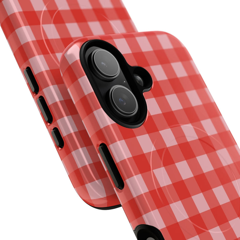 Blush & Poppy Gingham Magnetic Phone Case by etchd, view 87