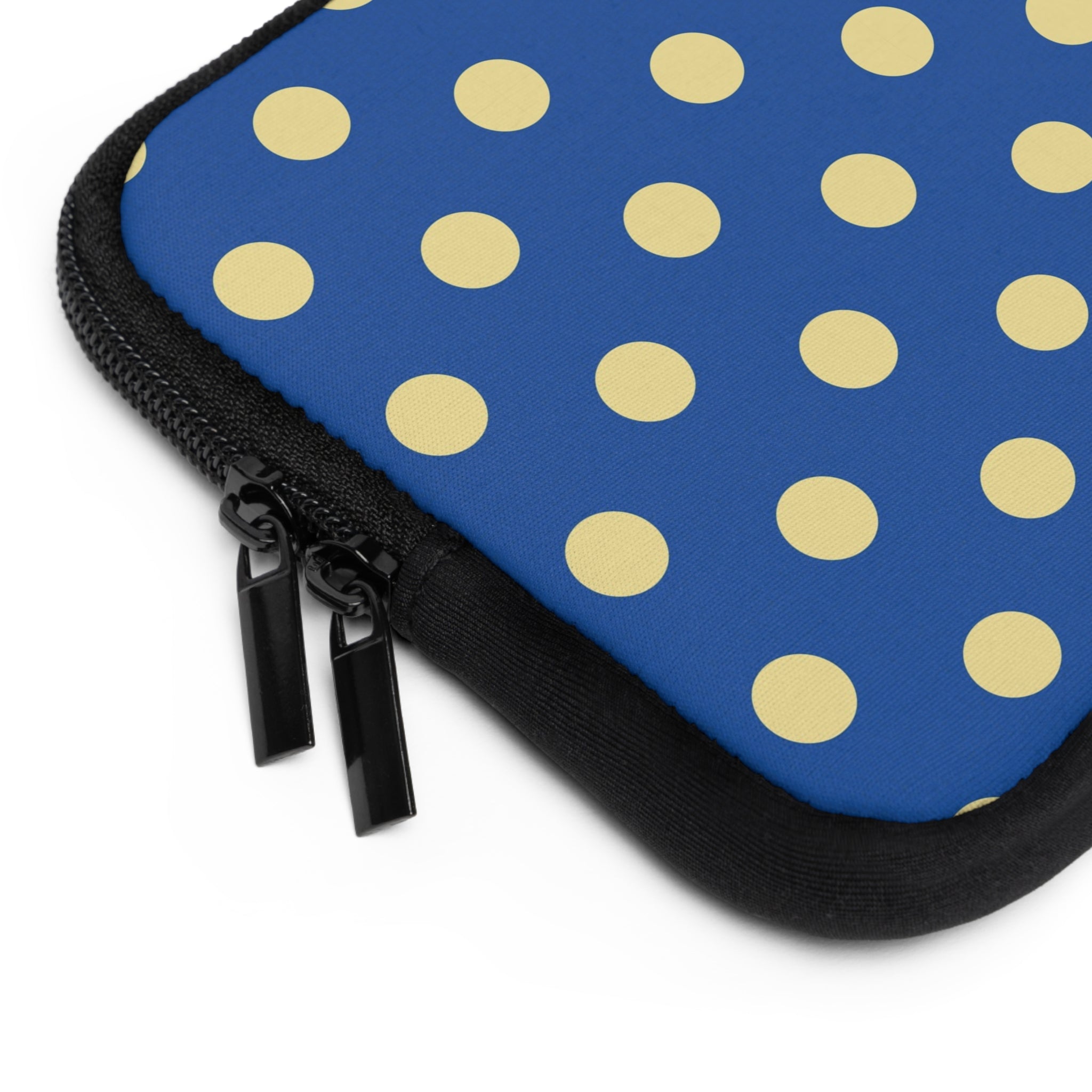 Butter And Cobalt Polka Dot Laptop Sleeve by etchd, view 12