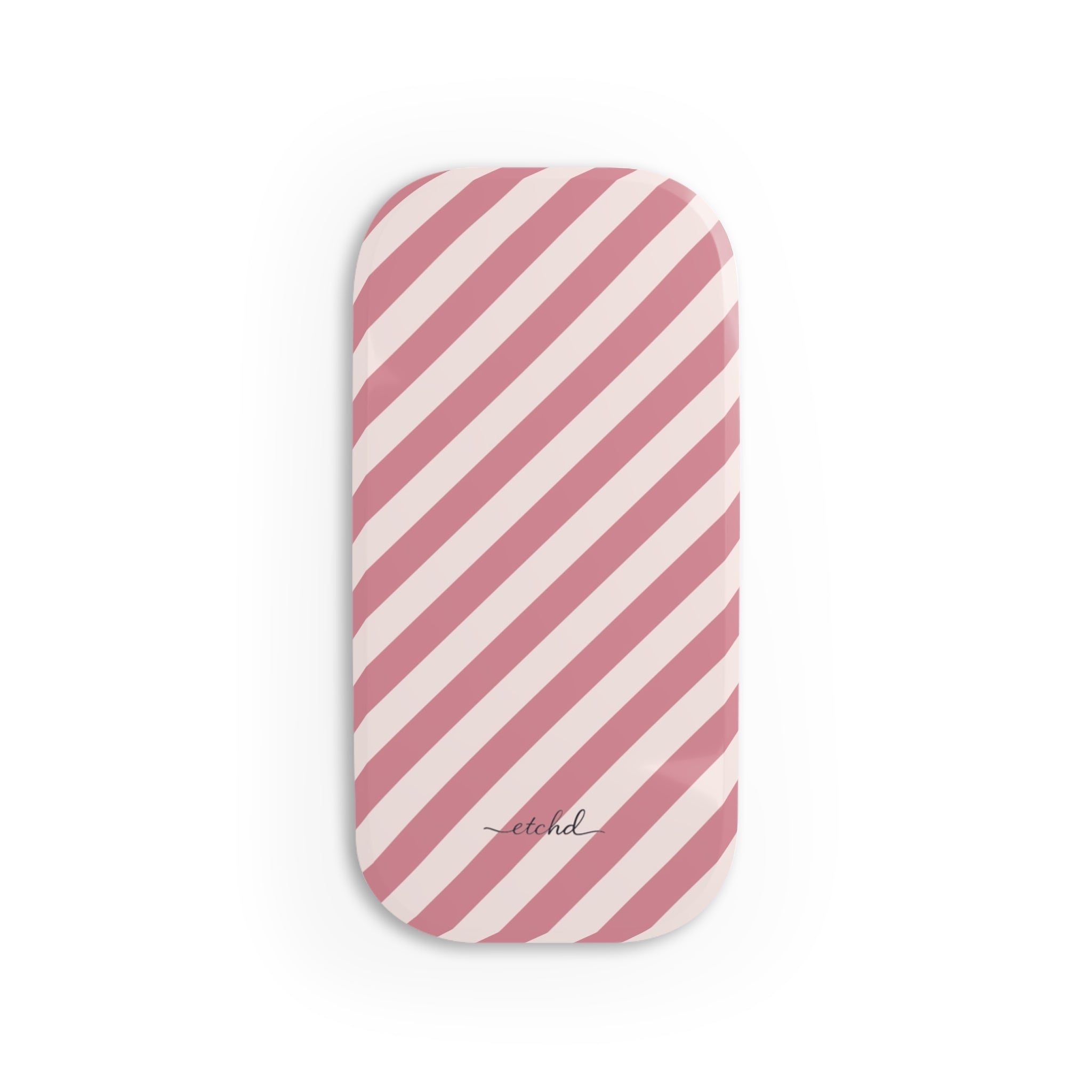 Blush & Cream Striped Diagonal Click-On Phone Grip by etchd