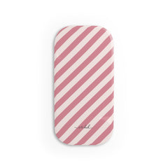 Blush & Cream Striped Diagonal Click-On Phone Grip by etchd