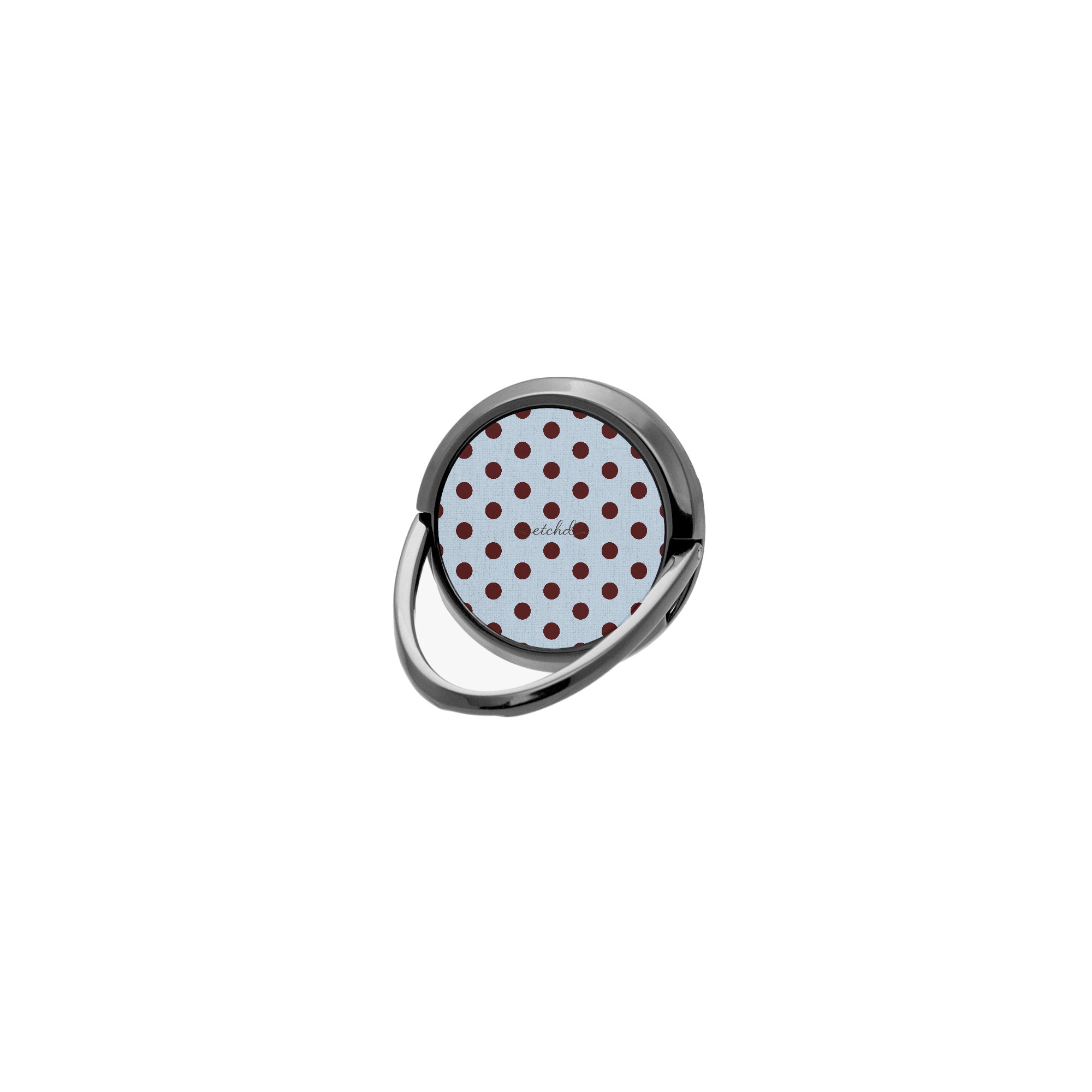 Blue & Cherry Polka Dot Phone Ring Holder by etchd