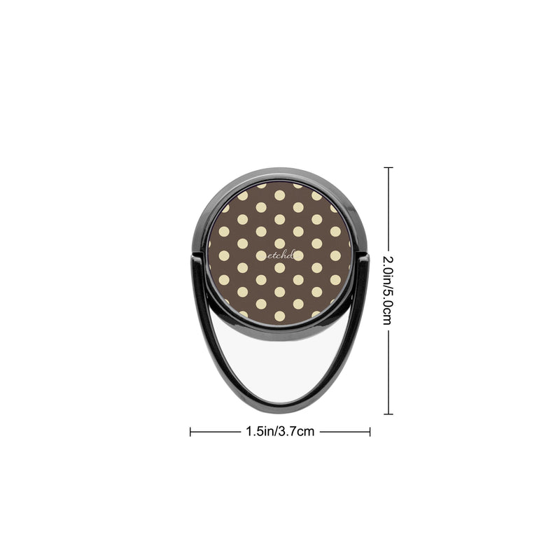 Brown And Butter Yellow Polka Dot Phone Ring Holder-zoom-