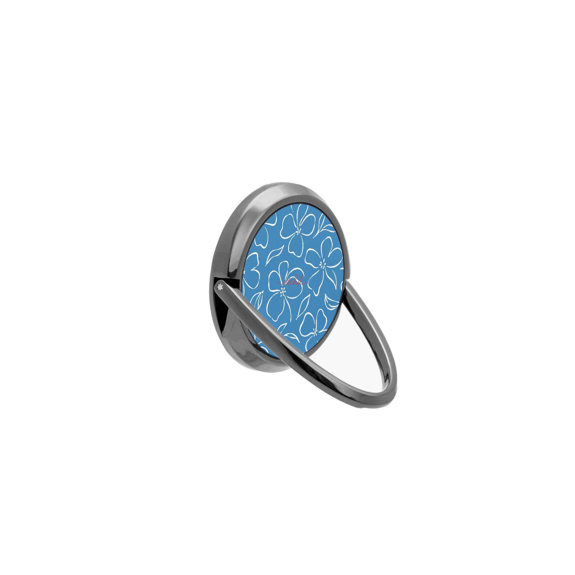 Cerulean & White Floral Phone Ring Holder by etchd, view 8