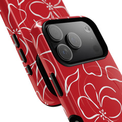 Classic Red & White Floral Magnetic Phone Case by etchd, view 99