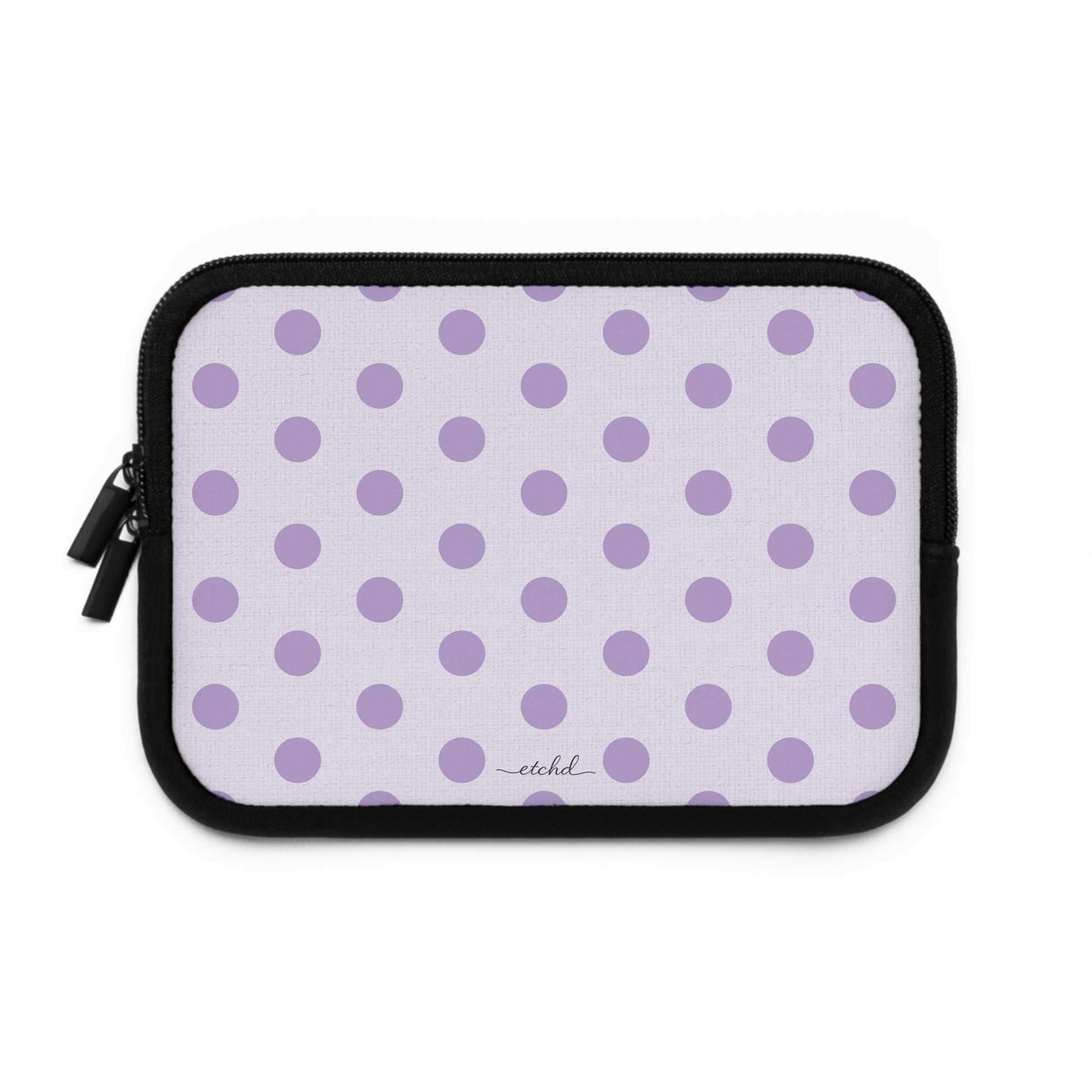 Lilac Polka Dot Laptop Sleeve by etchd, view 2