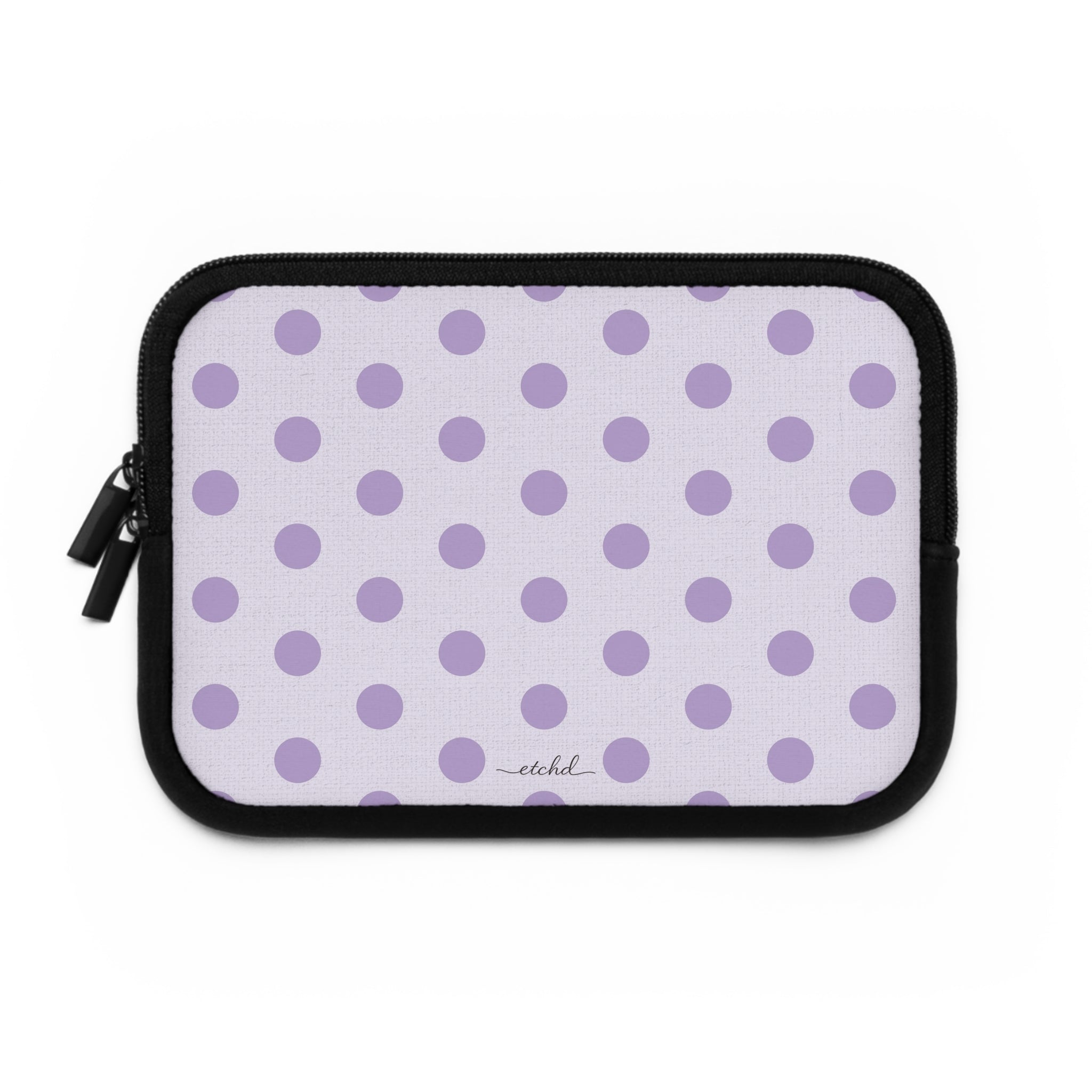 Lilac Polka Dot Laptop Sleeve by etchd, view 2