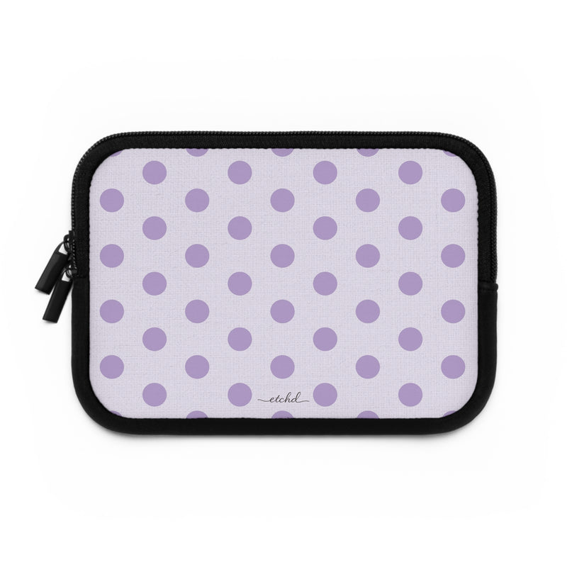 Lilac Polka Dot Laptop Sleeve by etchd, view 2