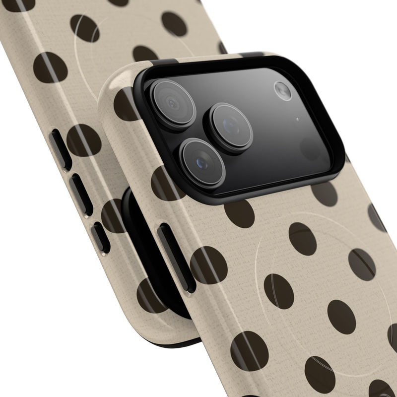 Brown & Cream Polka Dot Magnetic Phone Case by etchd, view 97