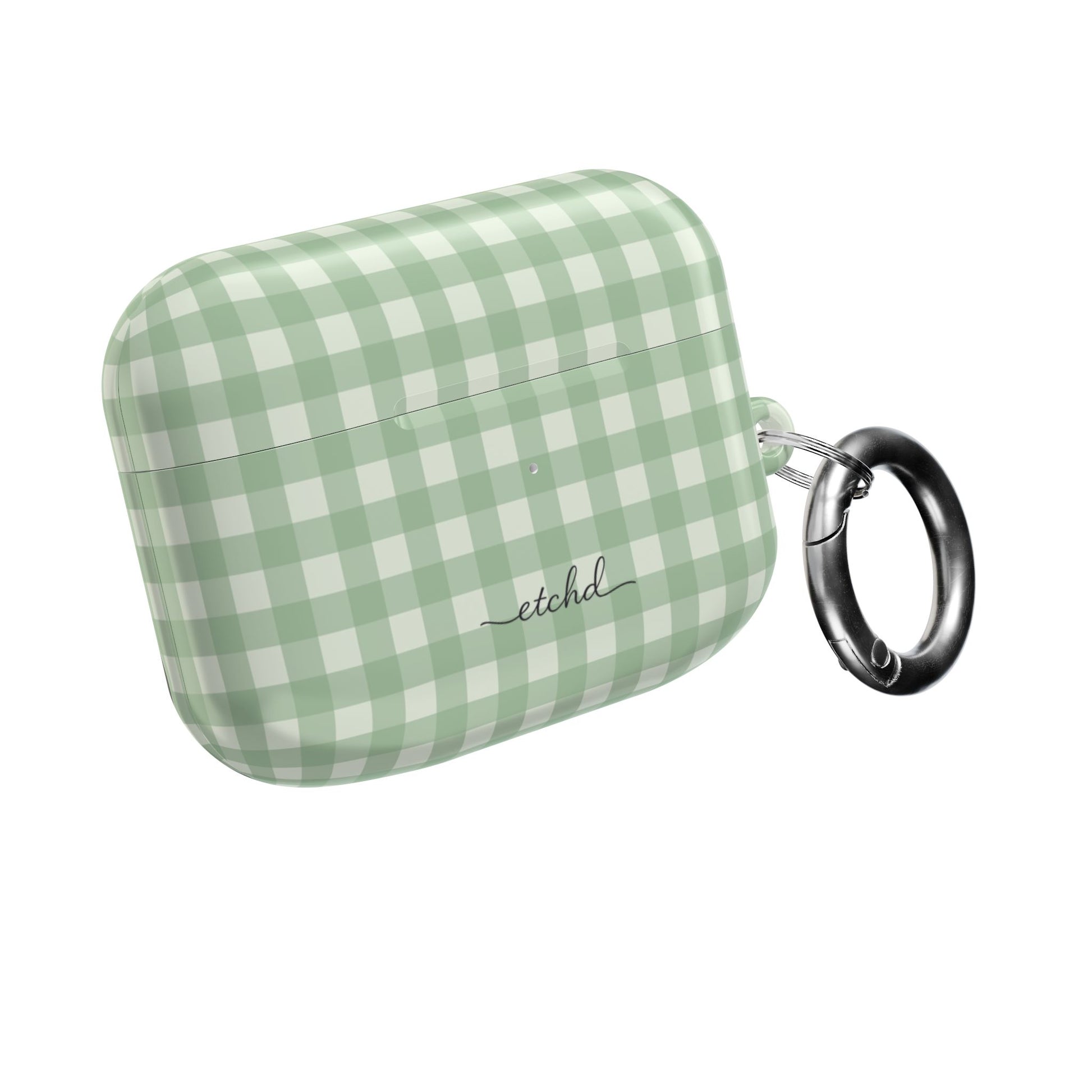 Sage & Cream Gingham AirPod Case by etchd, view 8
