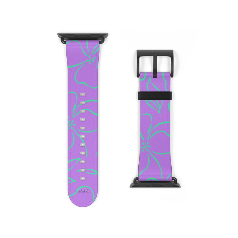 Lilac & Hypermint Floral Smartwatch Strap by etchd, view 9