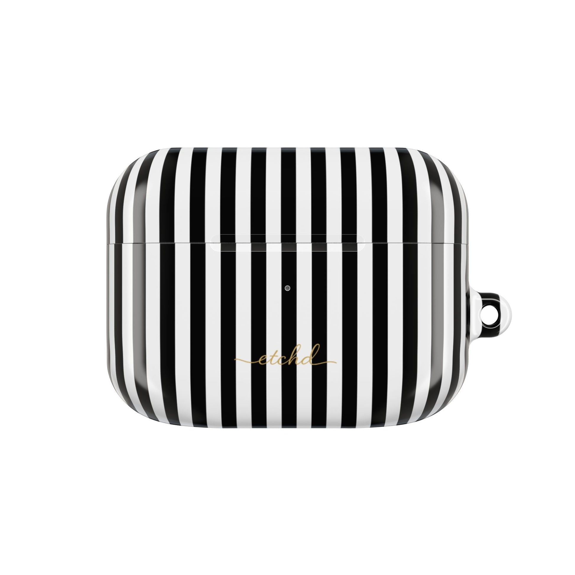 Black & White Striped AirPod Case by etchd