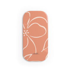 Coral & Cream Floral Click-On Phone Grip by etchd