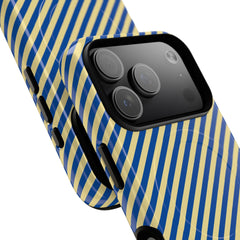 Cobalt & Butter Striped Diagonal Magnetic Phone Case by etchd, view 99