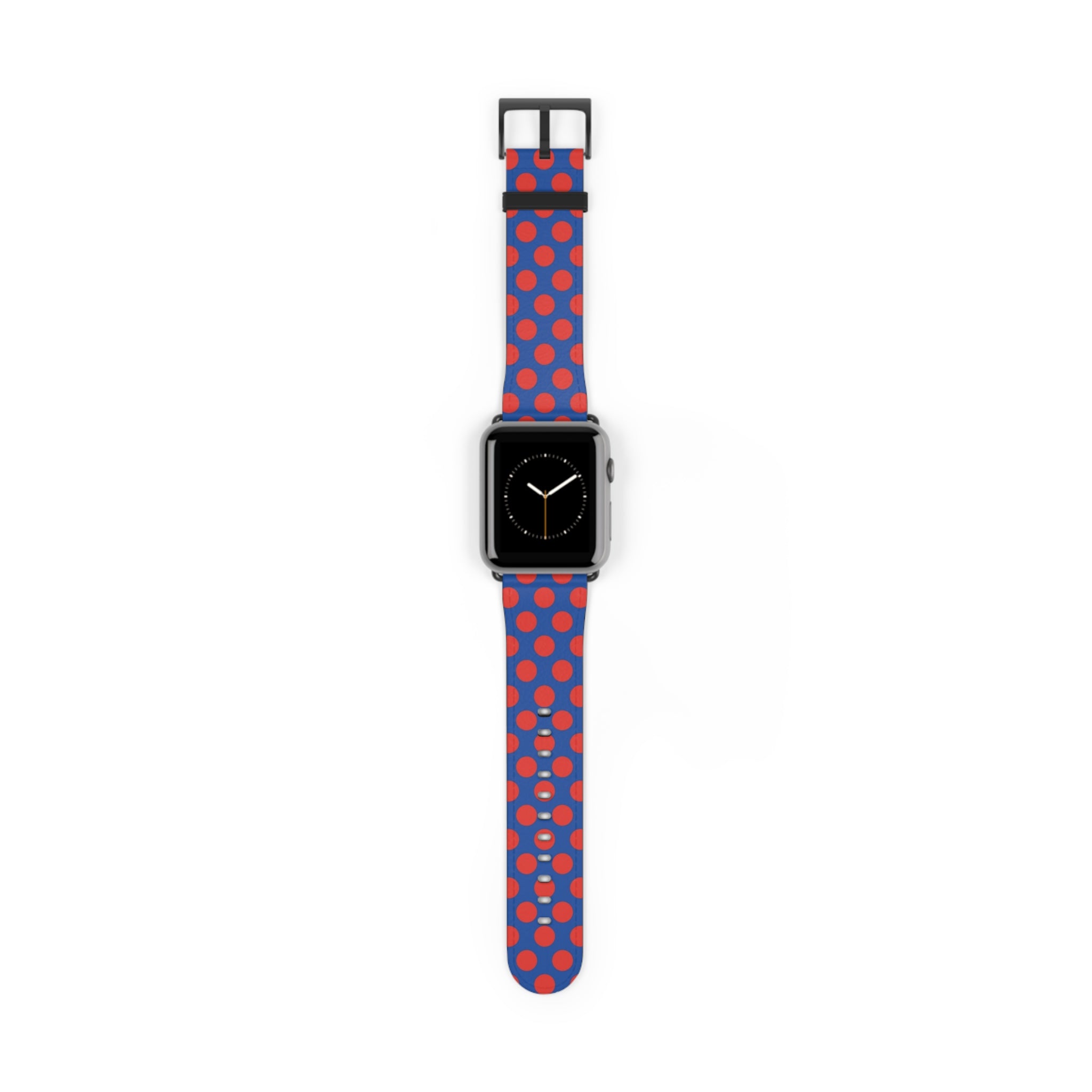 Poppy & Cobalt Polka Dot Correa para smartwatch de etchd, vista 2