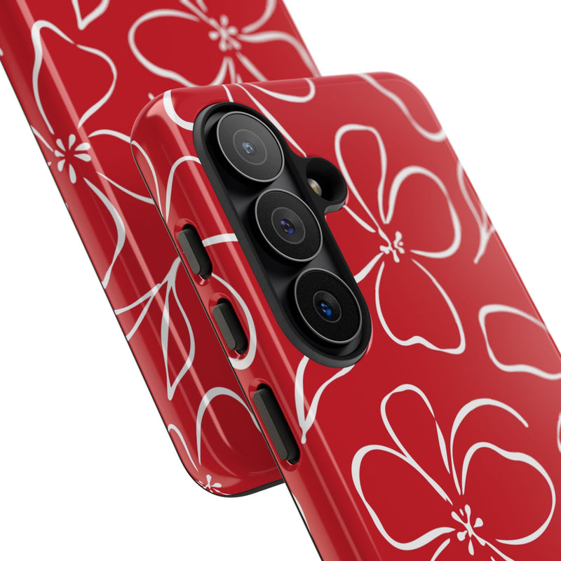 Classic Red & White Floral Phone Case by etchd, view 209