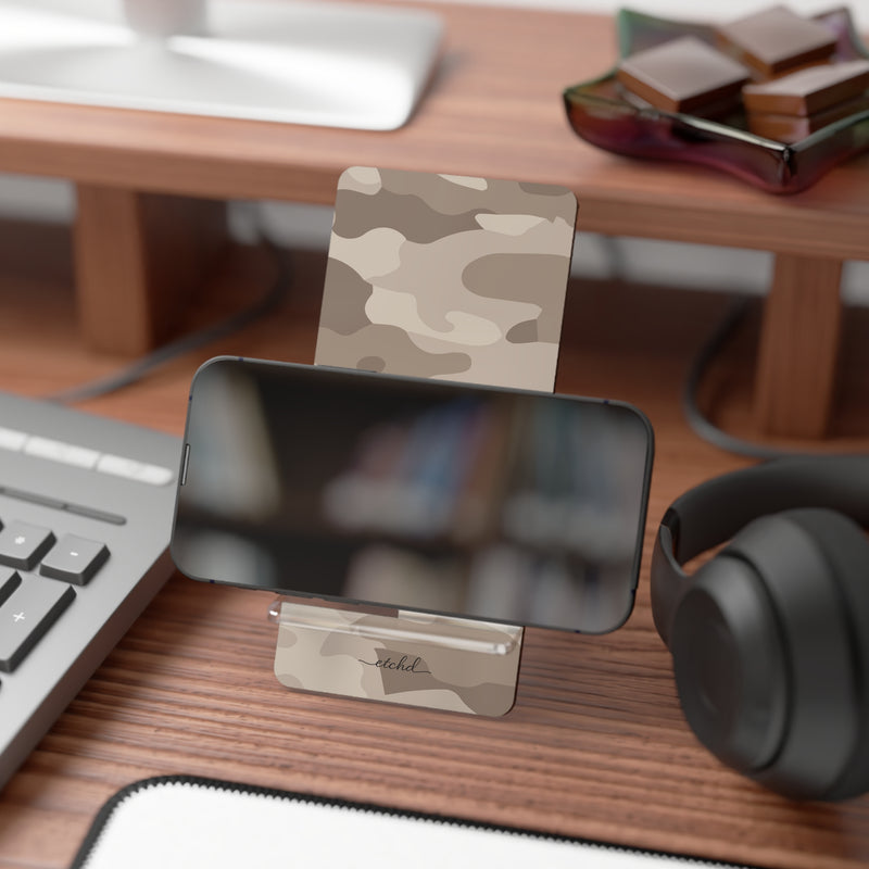 Beige Camo Phone Stand-zoom-