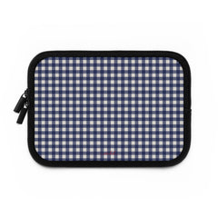 Navy & Cream Gingham Custodia per laptop di etchd, vista 2