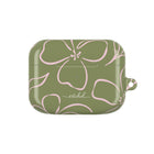 Green & Pink Floral Funda para AirPods