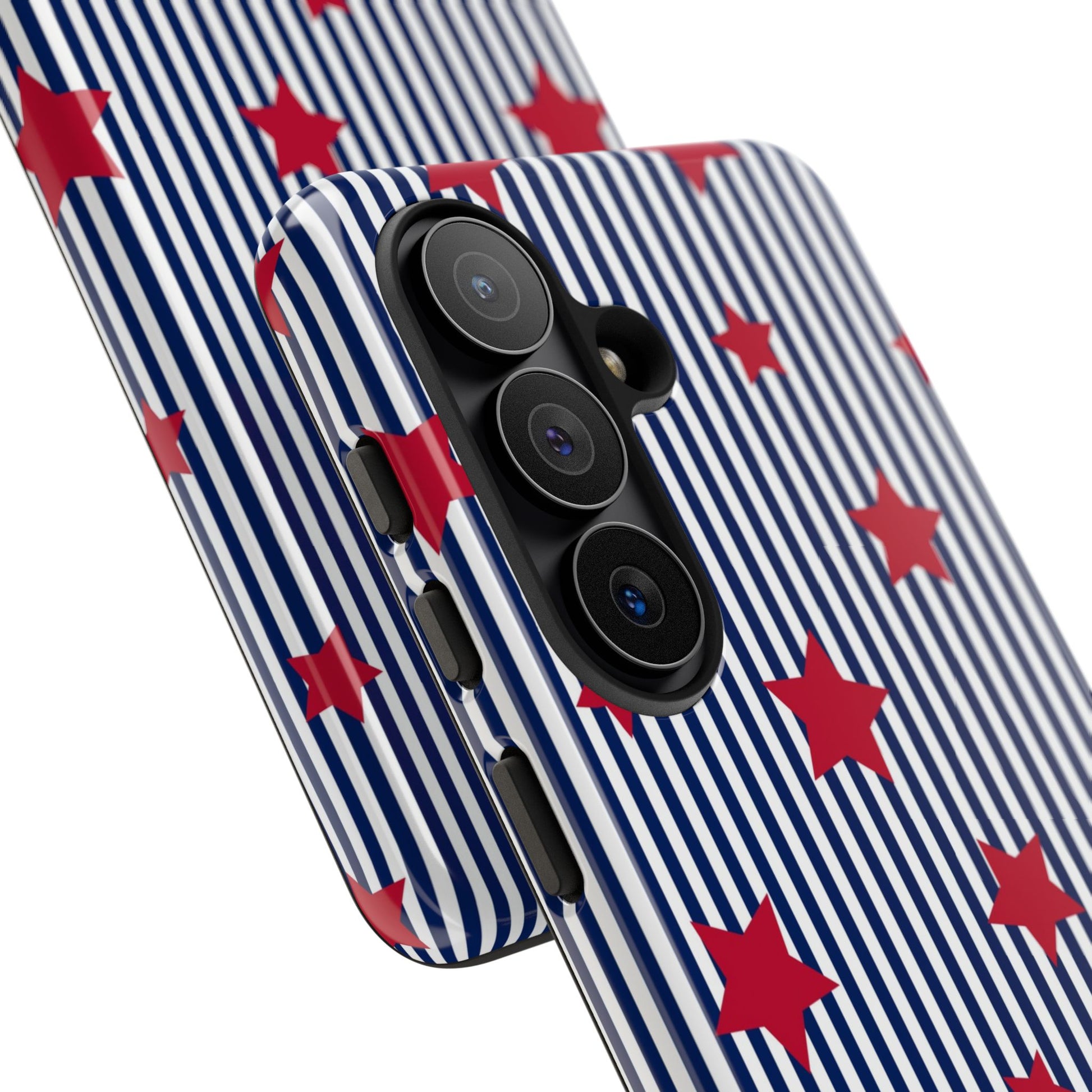 Blue Stripes & Red Stars Phone Case by etchd, view 209