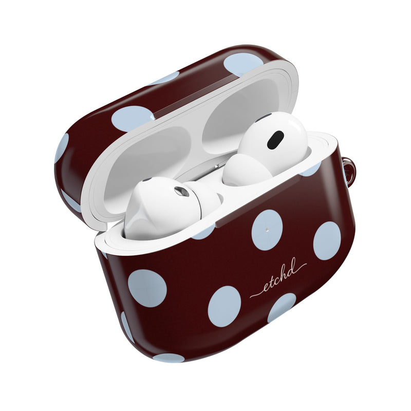 Cherry & Blue Polka Dot AirPod Case by etchd, view 9