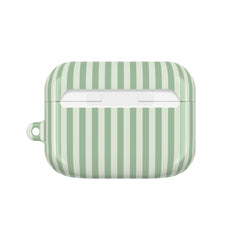 Sage & Cream Striped AirPod Case by etchd, view 7