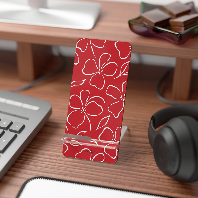 Classic Red & White Floral Supporto per telefono di etchd, vista 3