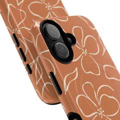 Terracotta & Cream Floral Magnetic Phone Case by etchd, view 87