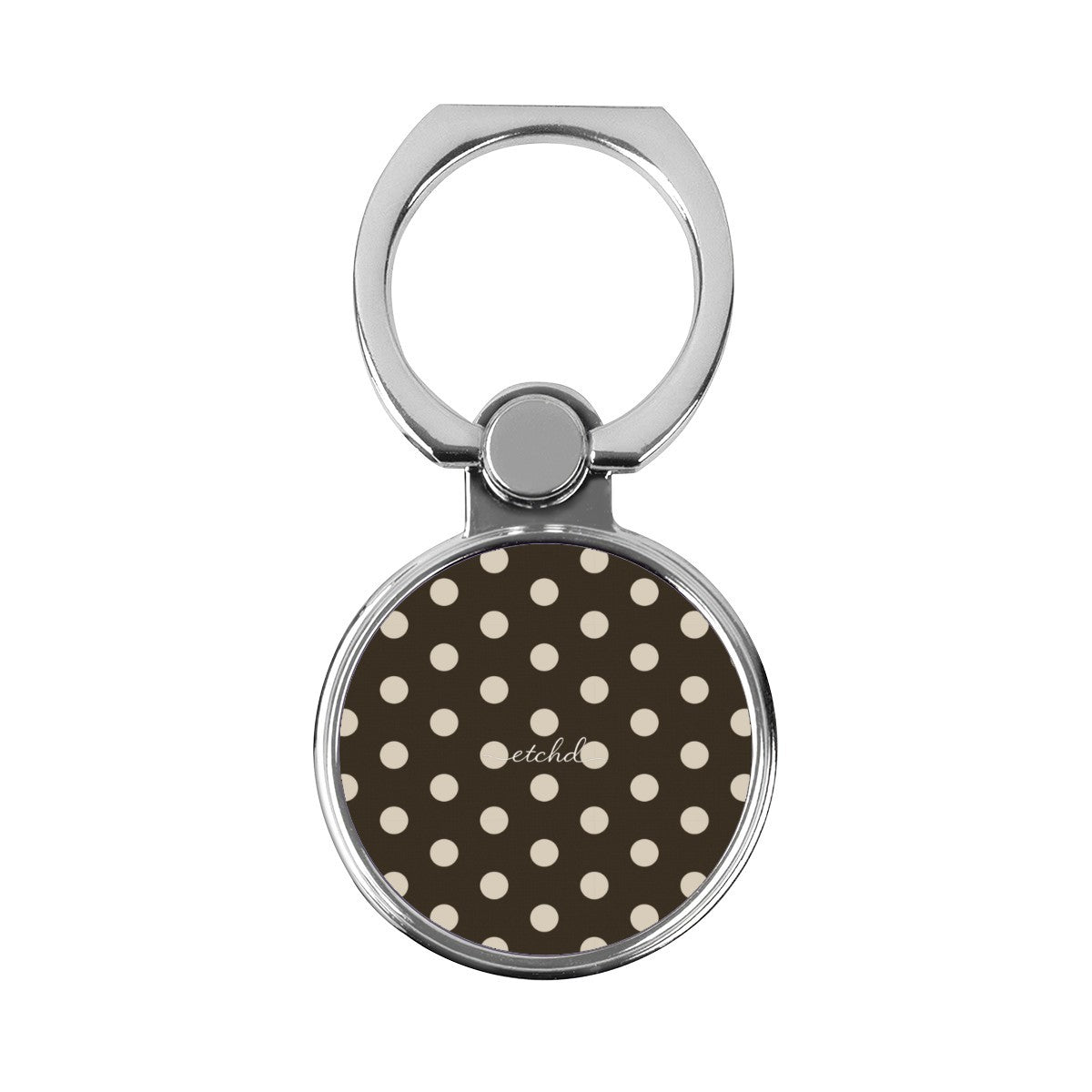 Cream & Brown Polka Dot Classic Ring Holder by etchd