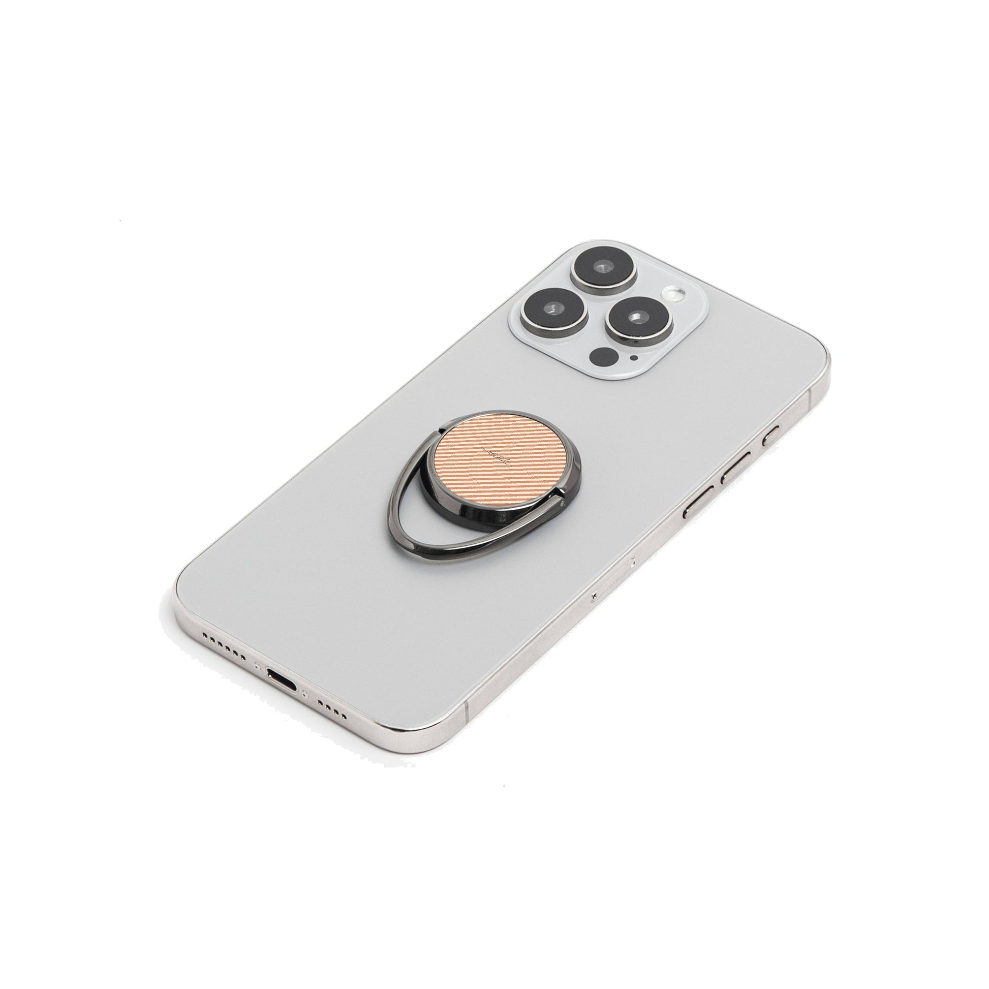 Terracotta & Cream Striped Diagonal Phone Ring Holder by etchd, view 6