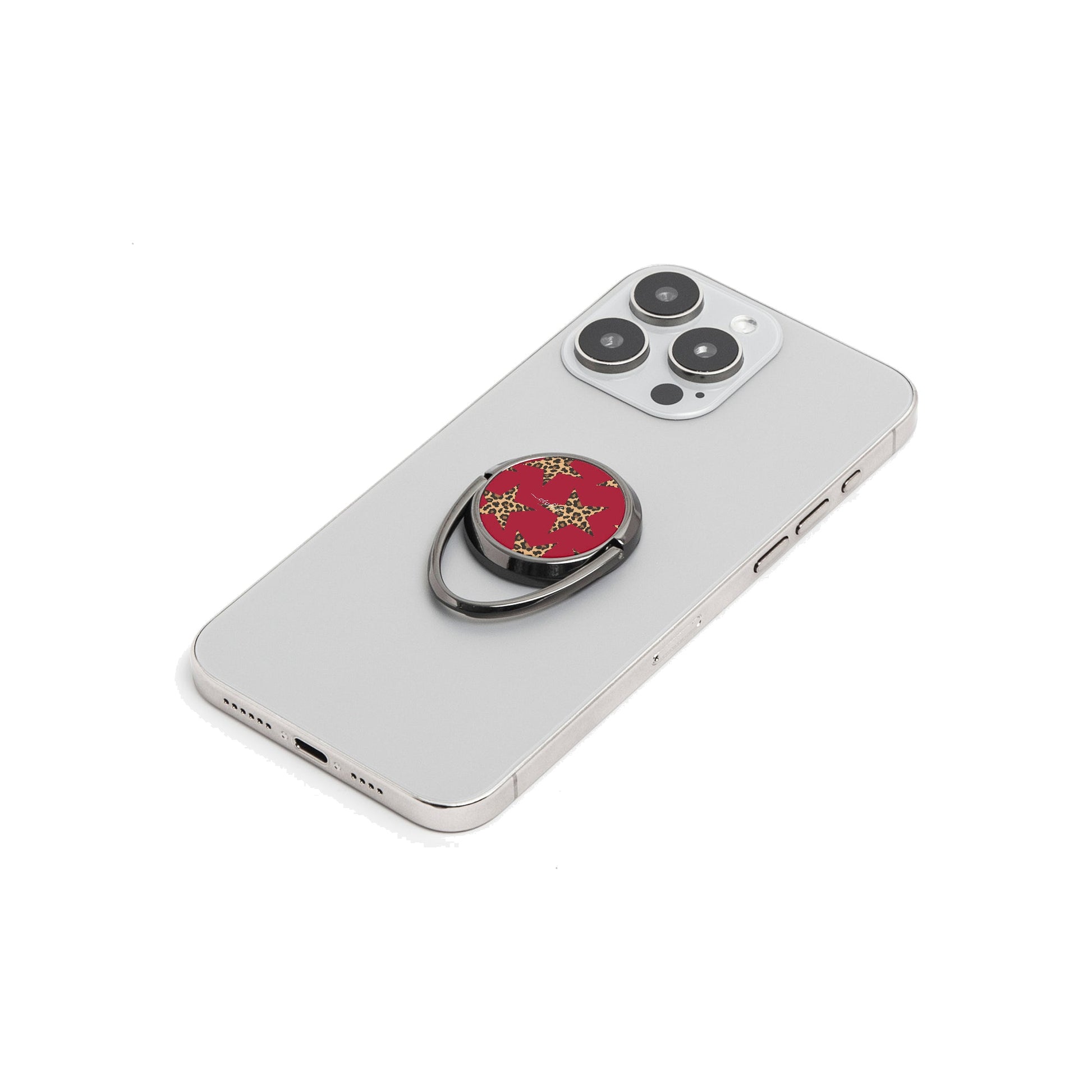Red & Leopard Stars Phone Ring Holder by etchd, view 6