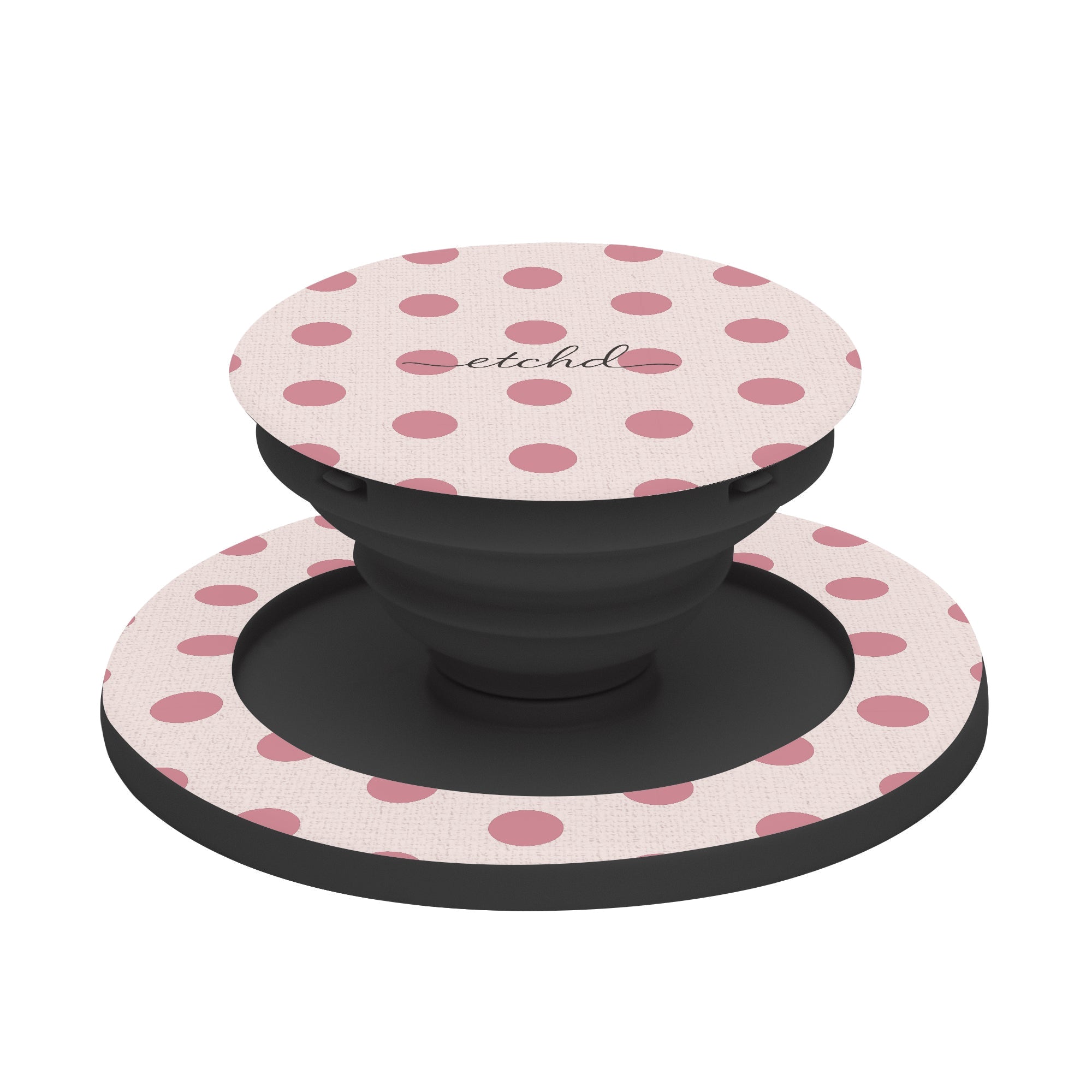 Blush Polka Dot Phone Grip And Stand by etchd, view 6