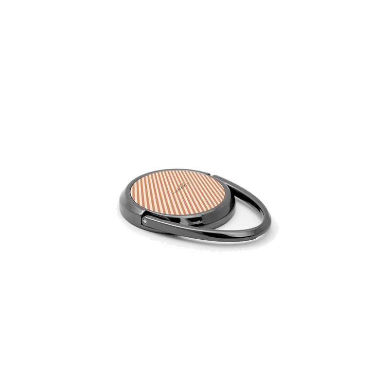 Terracotta & Cream Striped Diagonal Phone Ring Holder-zoom-