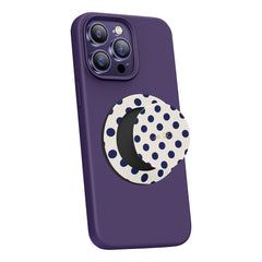 Navy & Cream Polka Dot Phone Grip And Stand by etchd, view 4